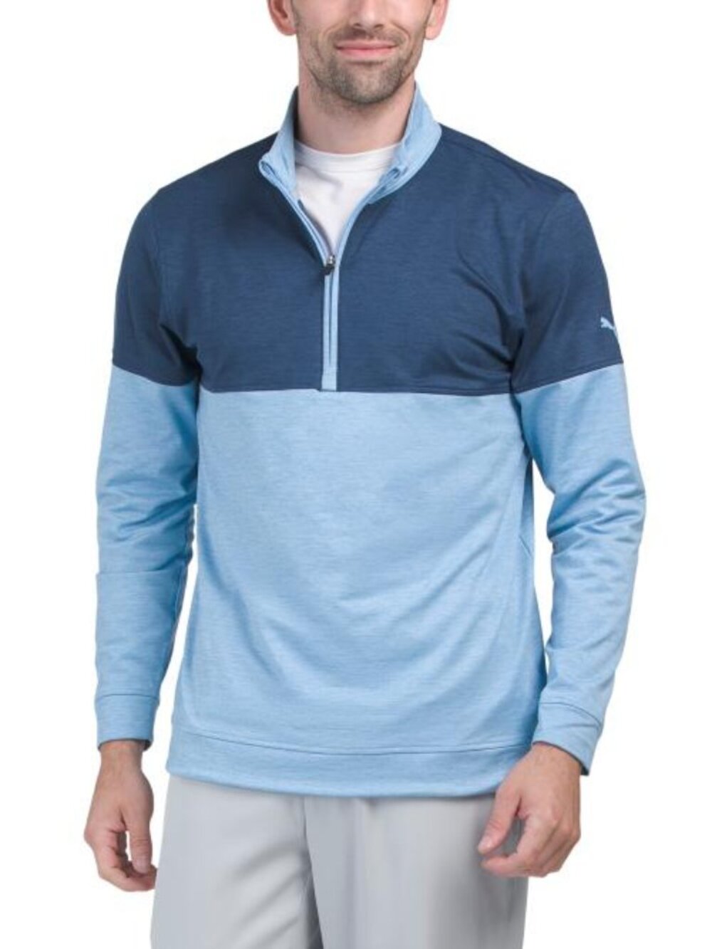 PUMA GOLF Color Block Quarter Zip Top